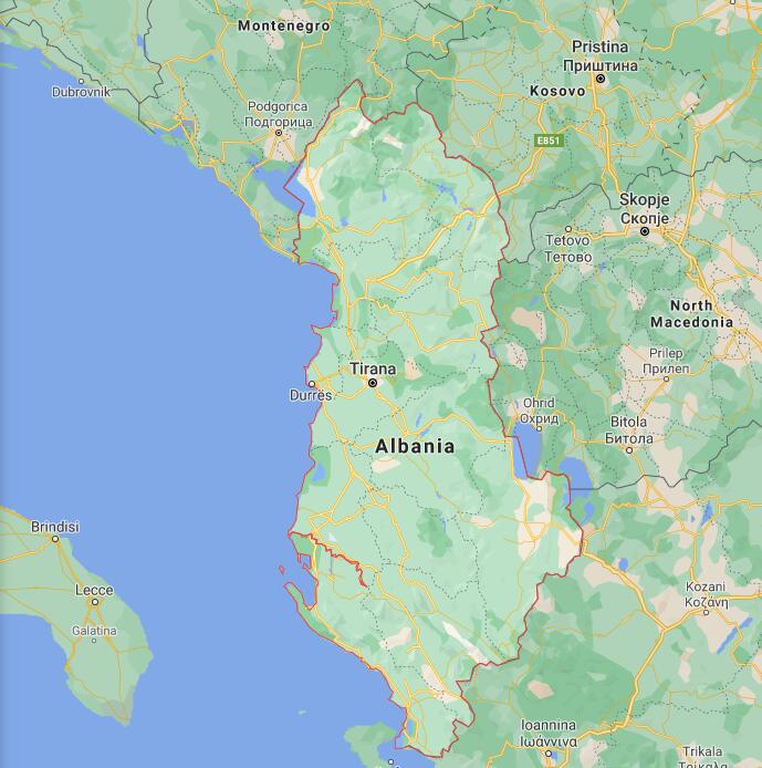 Albania Border Map