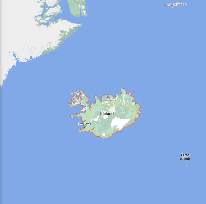 Iceland Border Map