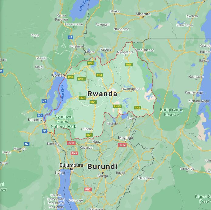 Rwanda Border Map