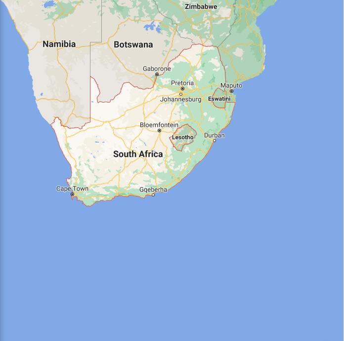 South Africa Border Map