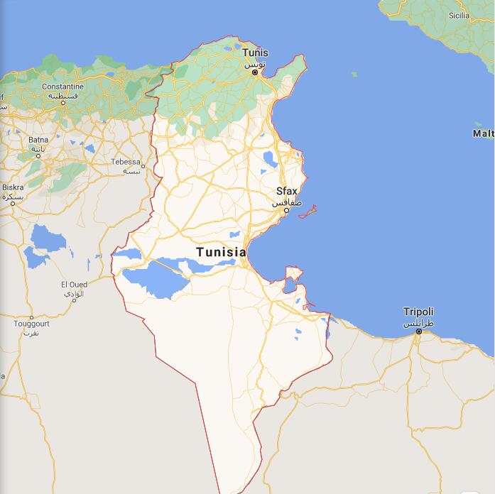 Tunisia Border Map
